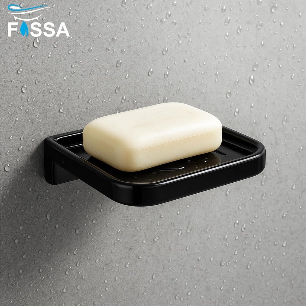 Balck Soap Dish Unbreakable Abs Square Ceramic Finish (RB-118) view 2