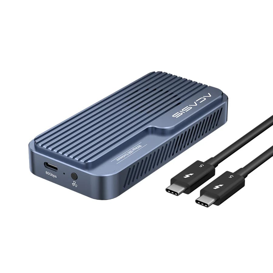 ACASIS 80Gbps M.2 NVMe SSD Enclosure with Intel Certified JHL9480 Chipset, in-Built Cooling Fan for MacBook/Mac Mini M4 Pro, Razer Blade18, Up to 8TB