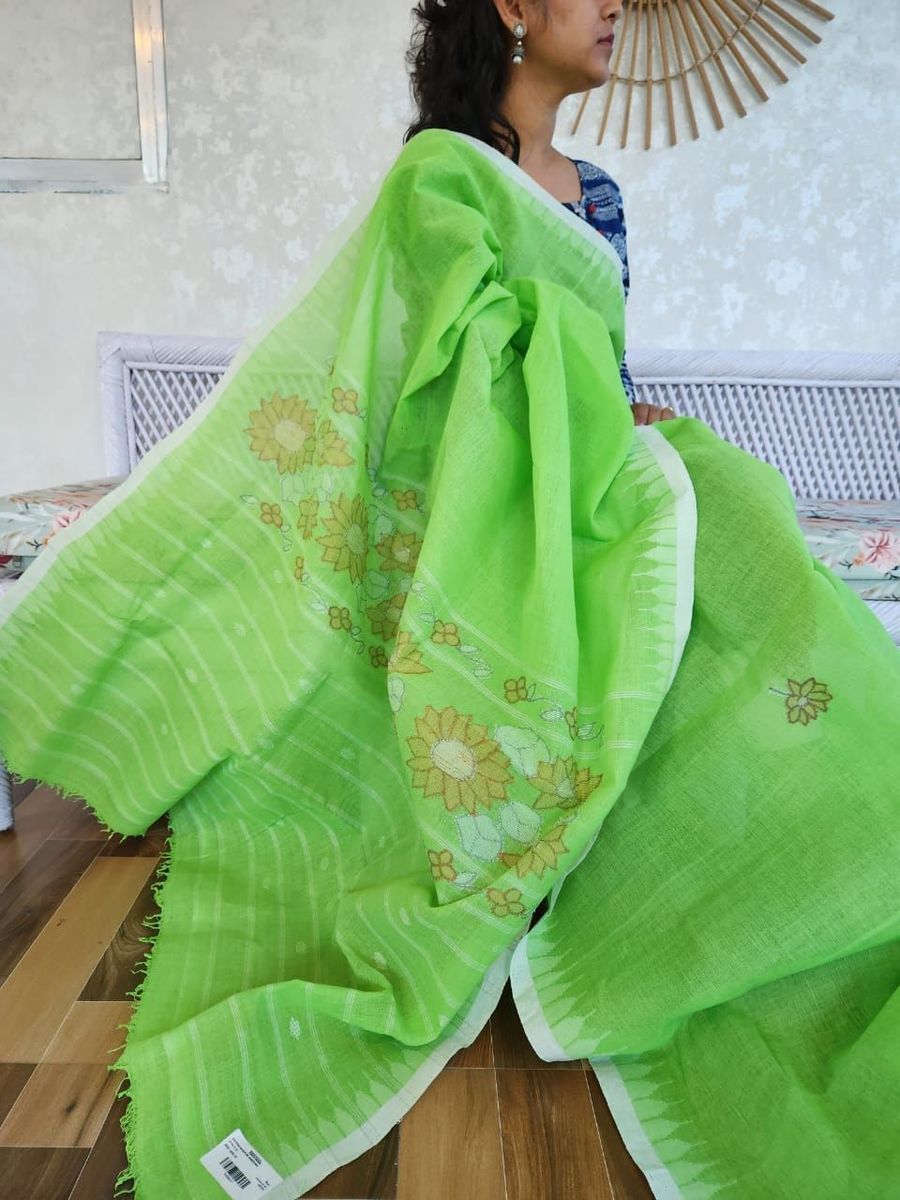 Cotton Moinrangphee Saree view 2