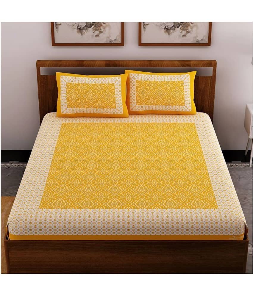 Uniqchoice Cotton Double Bedsheet with 2 Pillow Covers view 2
