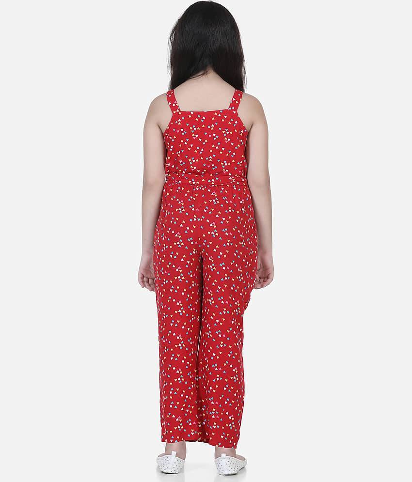 StyleStone Pack of 1 Girls Rayon Top With Palazzo ( Red ) view 2