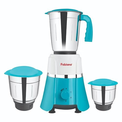 Fabiano 3 Jar 550 Watts Rapid Plus Mixer Grinder - White & Blue