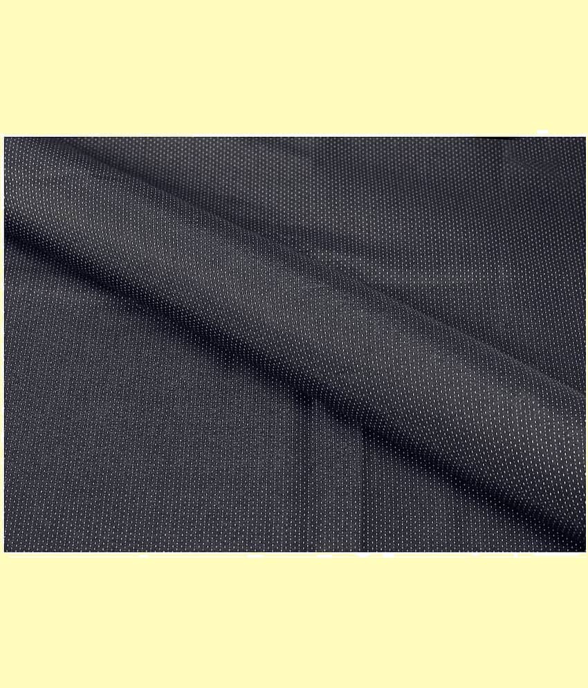 Makhanchor - Black Cotton Men's Unstitched Shirt Piece ( Pack of 1 ) view 2