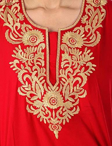 VALENCIA SLEEPWEAR Plain Embroidery Gown Maxi Nightwear Nighty Lizzy Bizzy Soft Fabric. Red view 2