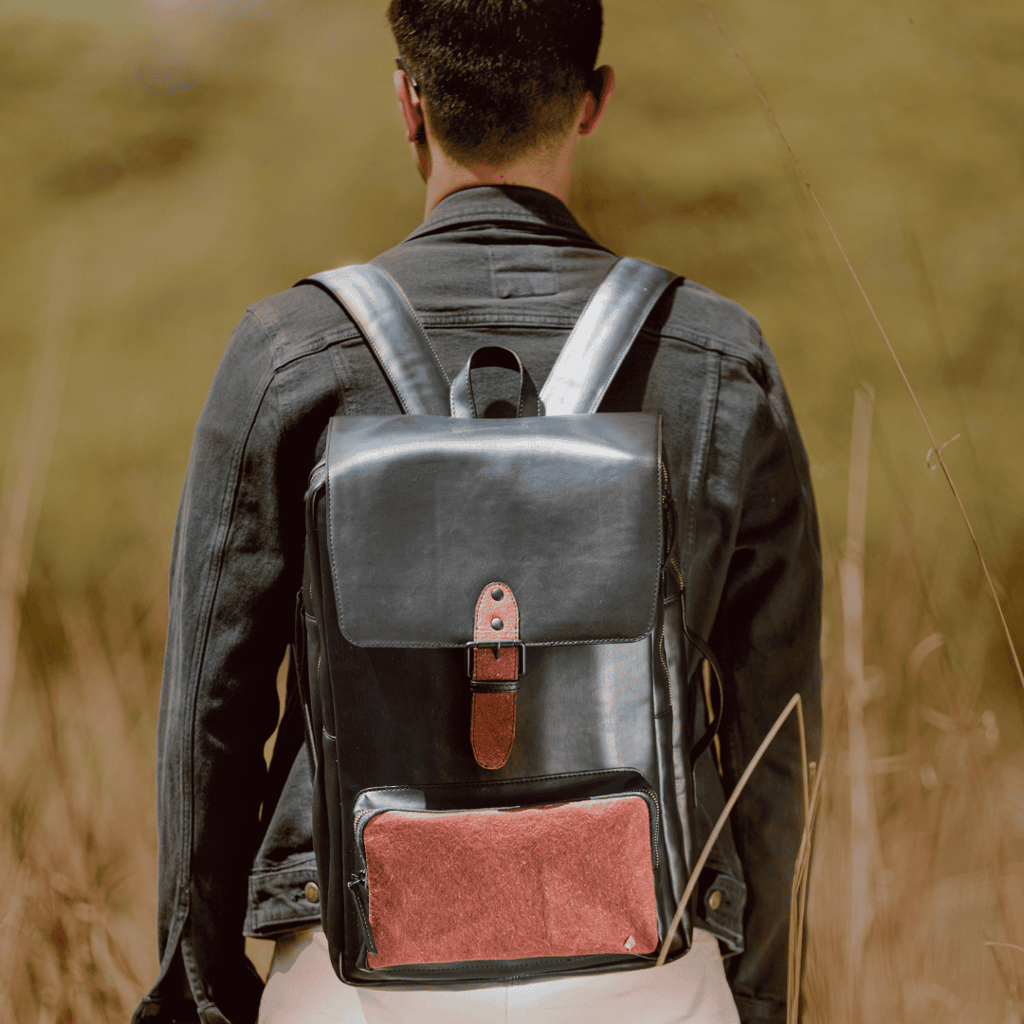 Arden Vegan Leather Backpack - Black view 2