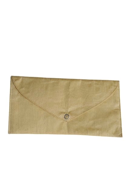 Golden Brown Hand-Embroidered Floral Cotton Envelope view 2