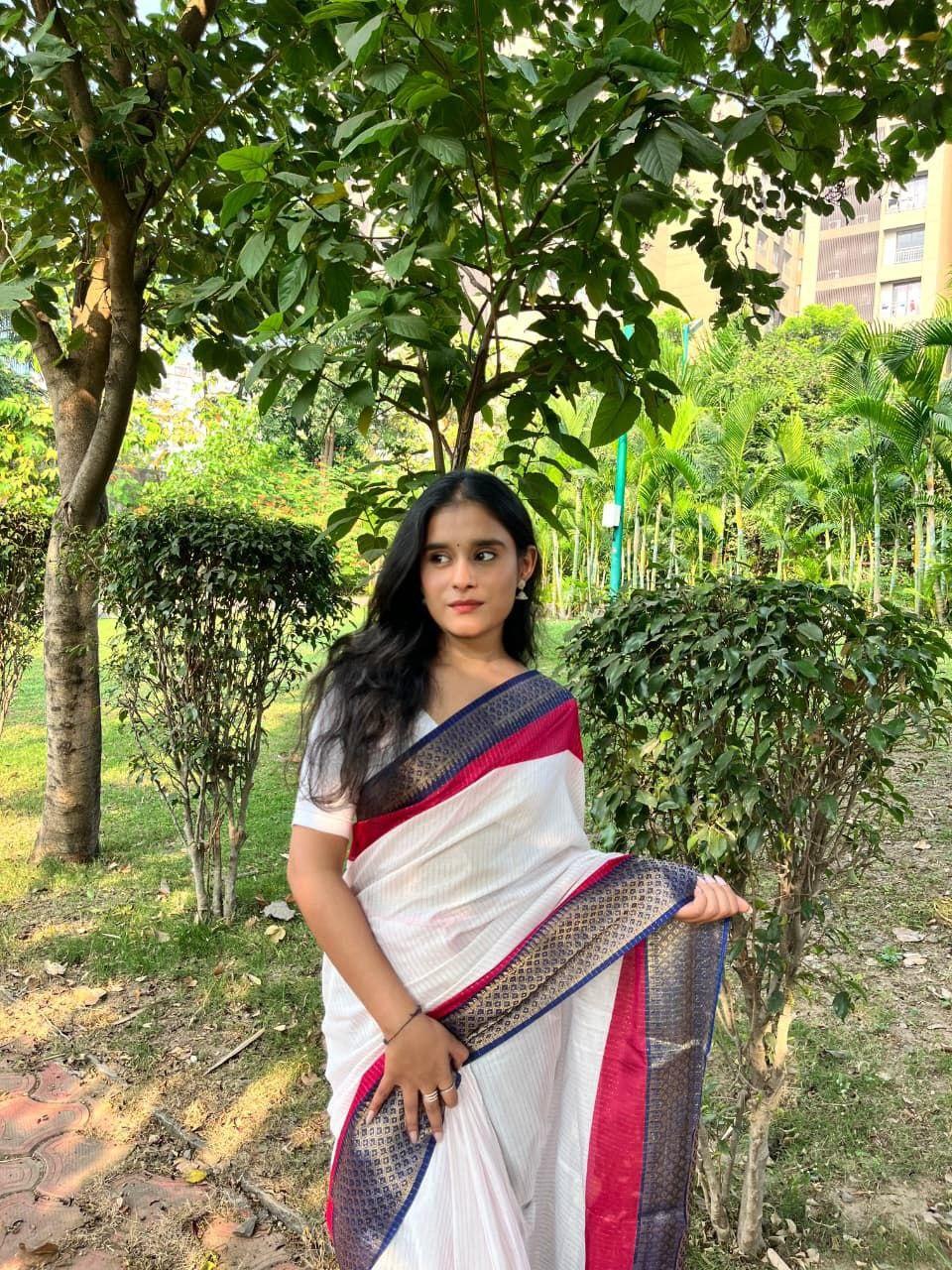Dola Silk Saree with Jacquard Border view 2