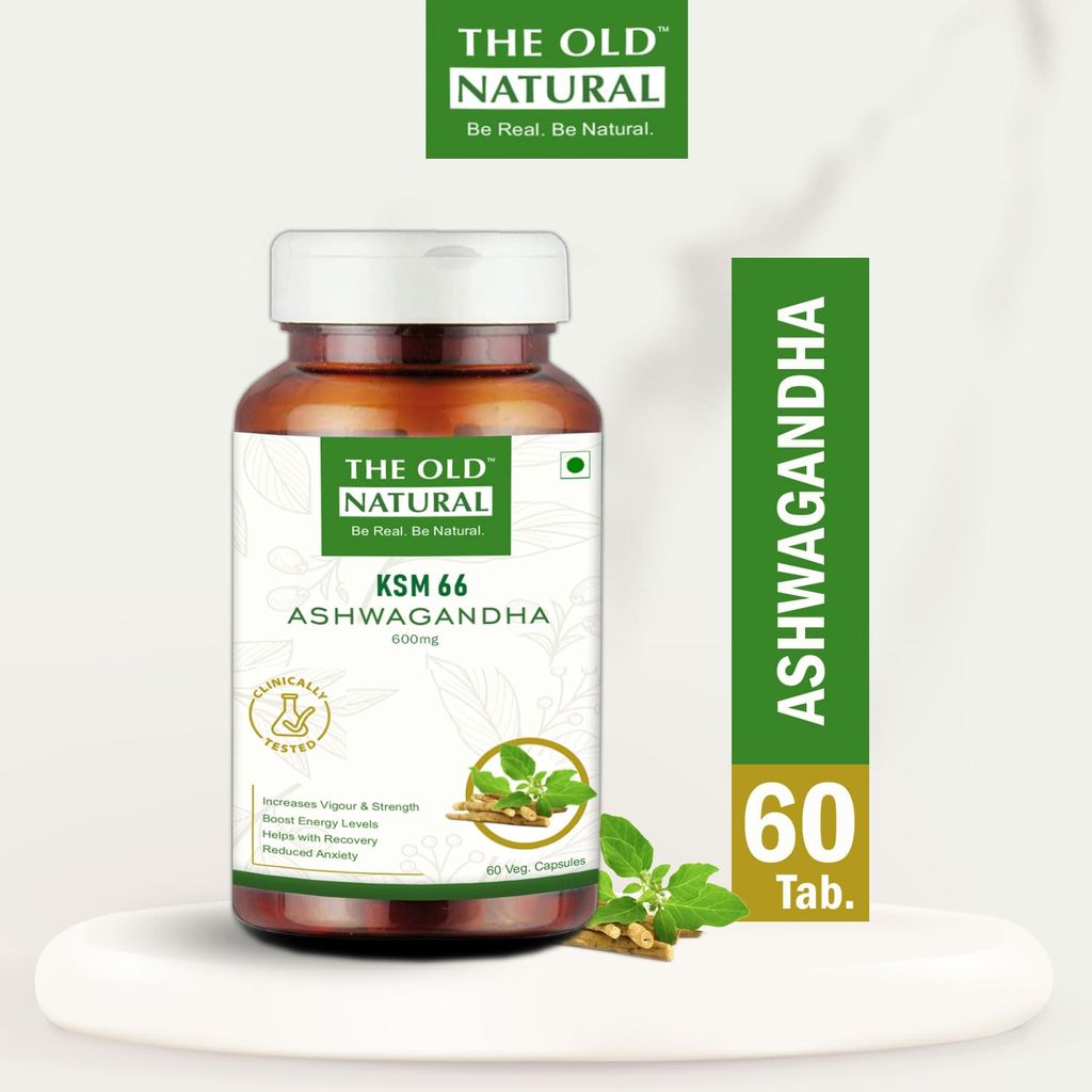 The Old Natural KSM-66 Ashwagandha 500 mg Veg Capsules | Extra Strength Natural Formulation | Support strength & energy | Withania Somnifera Extract - 60 Vegetarian Capsules view 2