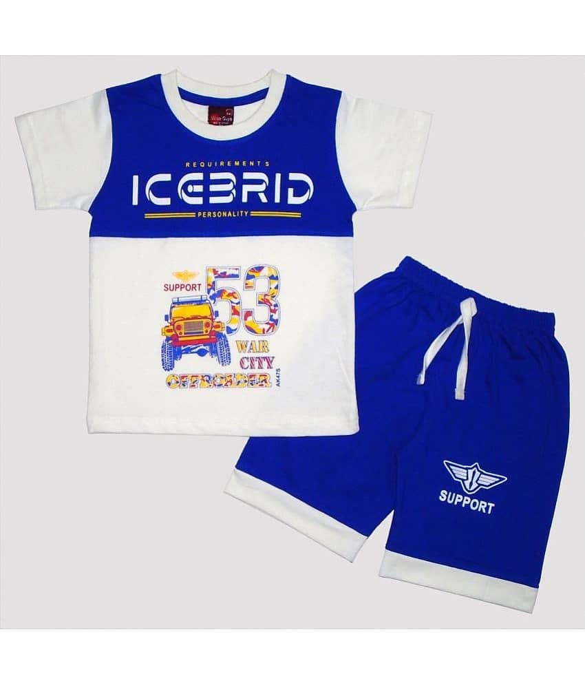 Wise Guys Pack of 1 Baby Boys Cotton T-Shirt & Shorts ( Off White )