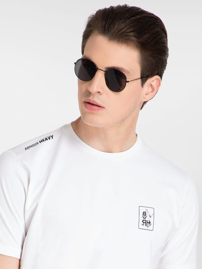 AH White Round Neck (Cotton) view 2