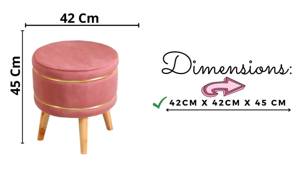 ShadowKart Pouffes Sitting Stool for Living Room, Mudda Puffy Wooden Ottoman Stools, Pouffe Footstool, Pouf for Office Home Decoration & Dressing Table, 16x16x18 Inch view 2