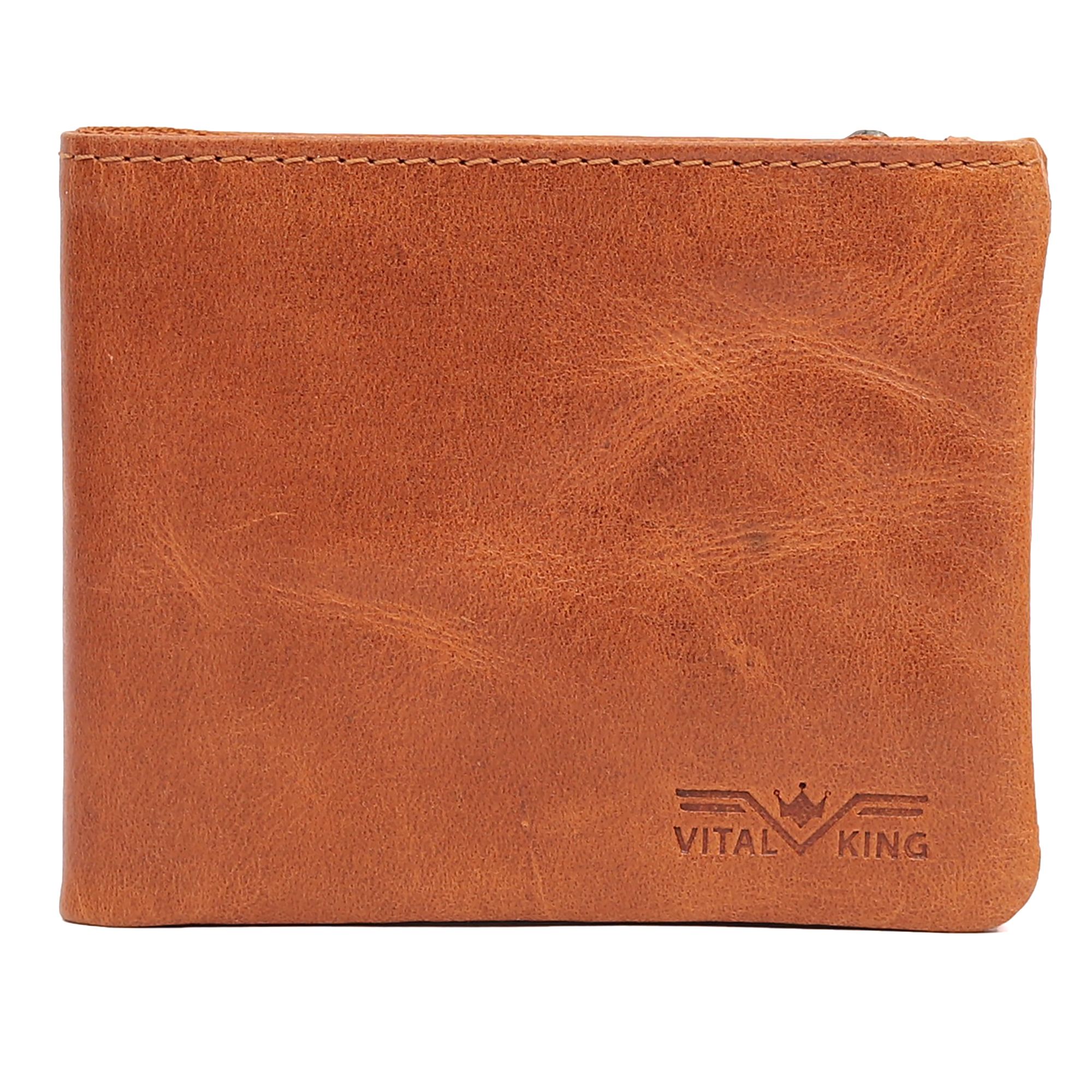 Vital King Men Trendy, Brown Genuine Leather RFID Wallet (6 Card Slots)
