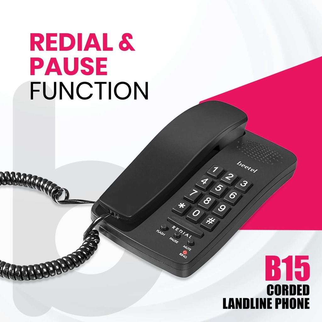 Beetel B15 Corded Landline Phone,Ringer Volume Control,LED Ring Indication,Wall/Desk Mountable,Bold Buttons Design,Clear Call Quality... view 2
