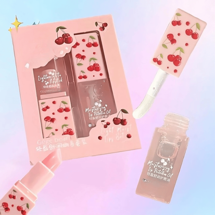 2IN1 Pack Lip Set - Moisturizing Lip Oil and Lip Balm for Glossy view 2