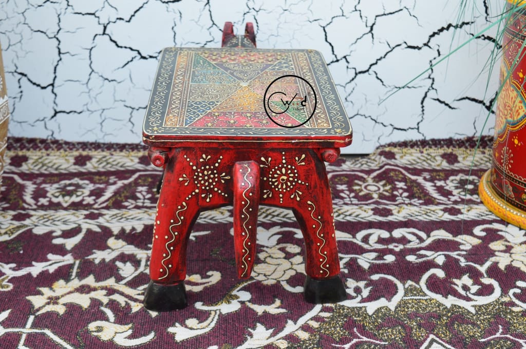 Wood To Cart® Handpainted Wooden Horse Side Table for Bed Room and Living Room view 2