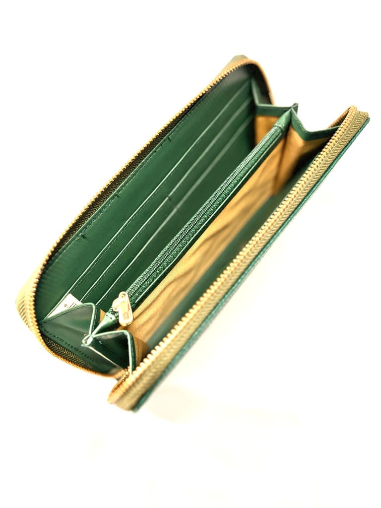 Green Evil Eye Handcrafted Lippan Art Wallet view 2