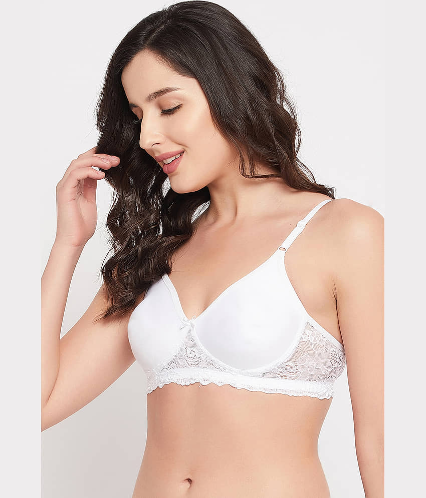 Clovia Cotton Women's T-Shirt Bra ( White ) BR1280P18 view 2
