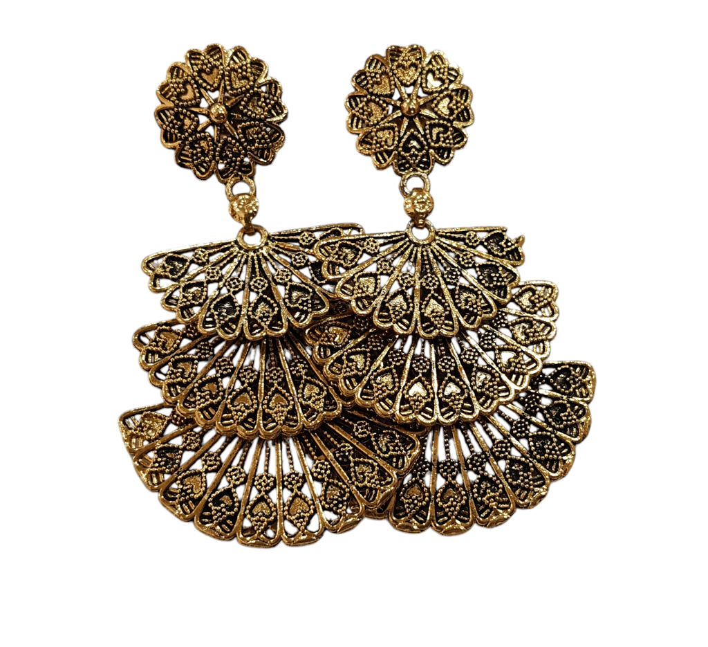 Gold Plated Chandbali Earrings with Intricate Laser Cut Design view 2