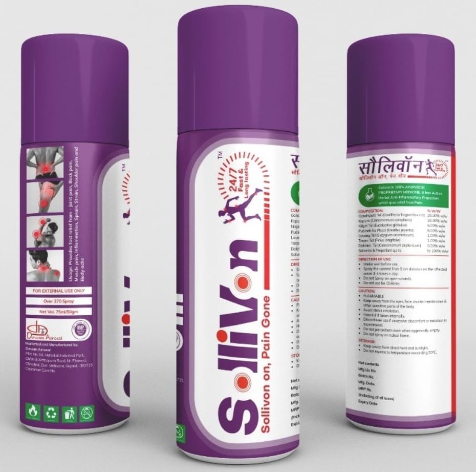 Sollivon Pain Relief Spray – 30ml x Pack of 2