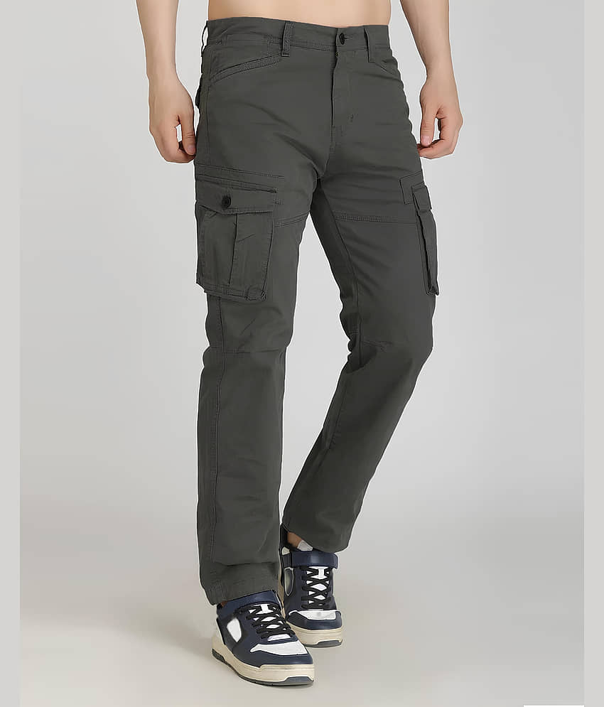 Reoutlook Regular Flat Men's Cargos - Dark Grey ( Pack of 1 ) view 2