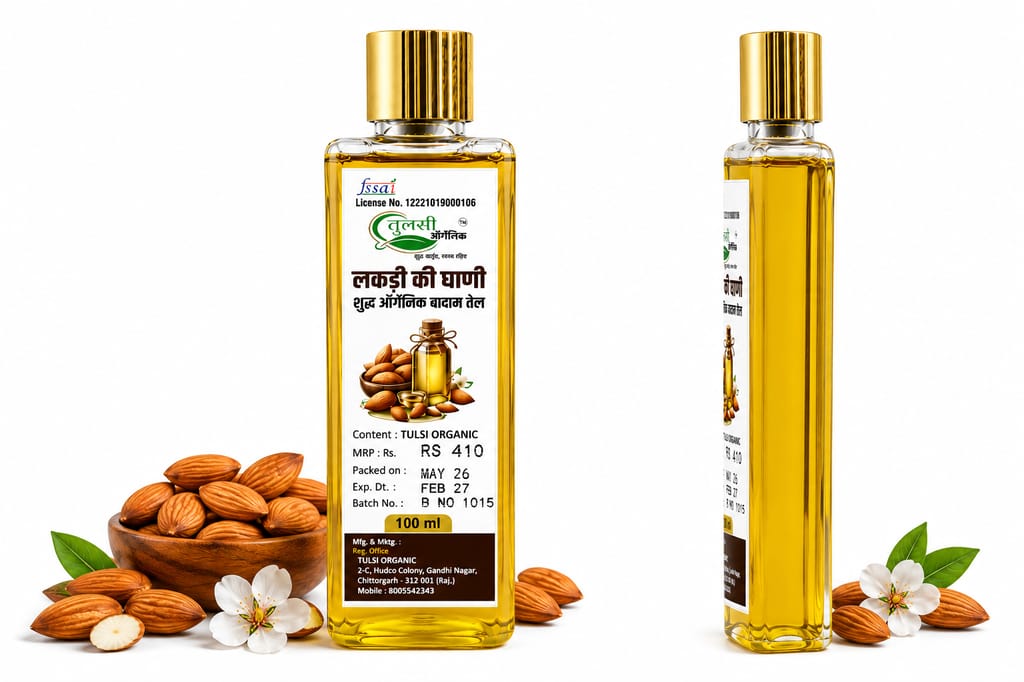 Tulsi Organic Cold Pressed Almond Oil (100 ml) view 2