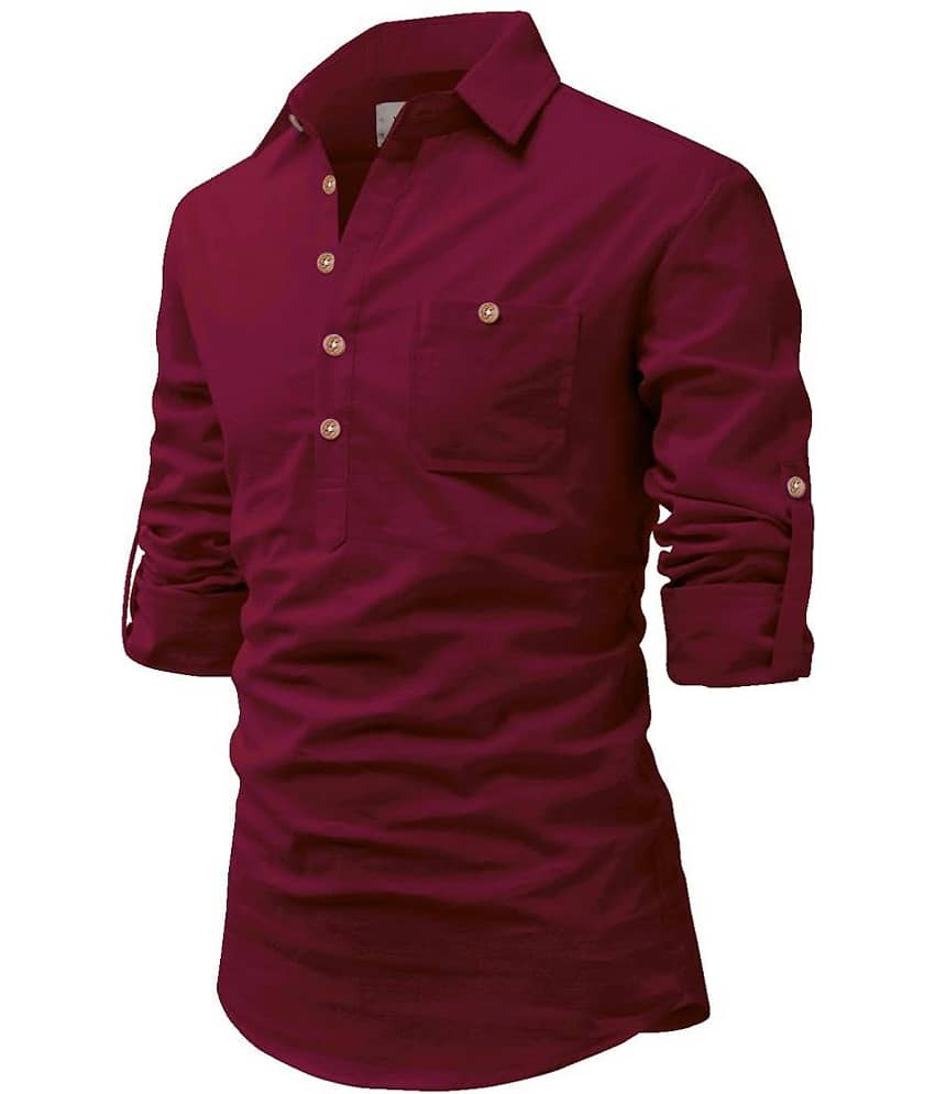UNI VIBE Black Cotton Blend Men's Shirt Style Kurta ( Pack of 2 ) view 2