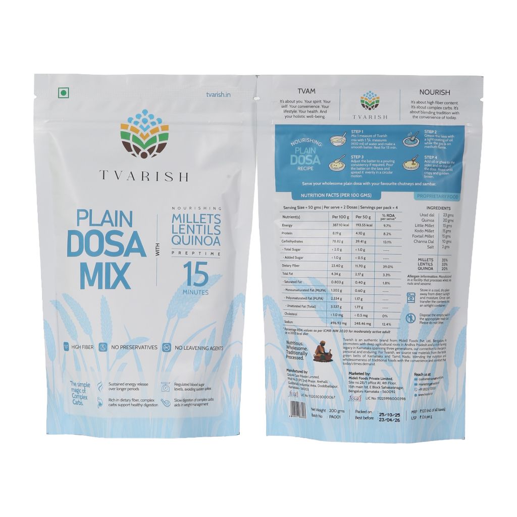 Tvarish Instant Plain Millet Dosa Mixes (2*200g) view 2