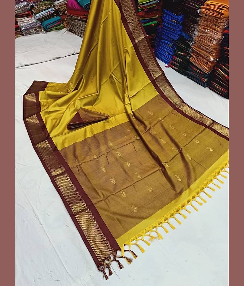 FAB SILK Cotton Silk Woven Saree With Unstitched Blouse Piece ( Pink )