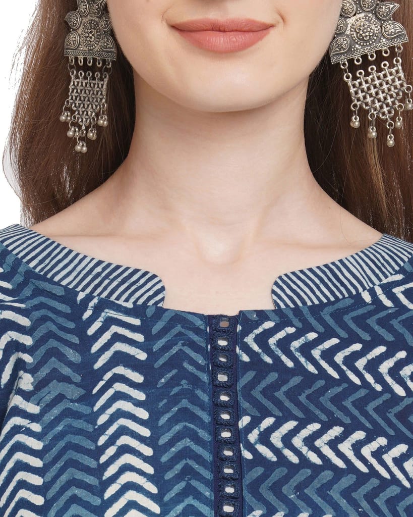 Shashay dabu mirror work pure cotton kurti view 2