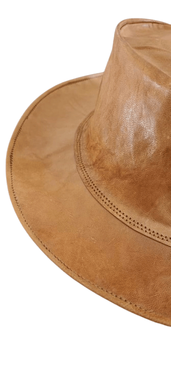 Ganpati Enterprise Handicraft Leather New Generation Outback Hat boy and girl Best Gifting Made by Awarded Indian Artisan Color Brown view 2