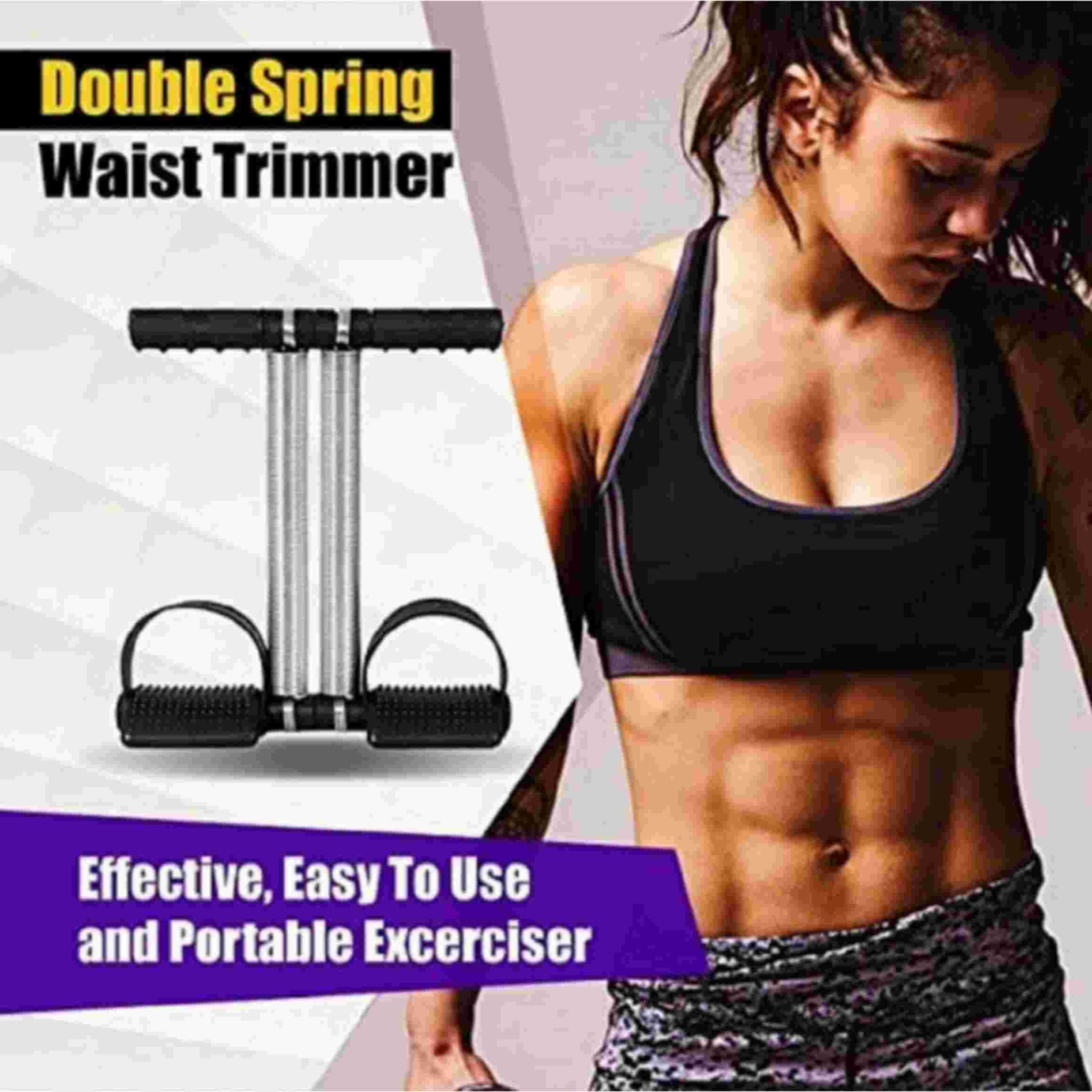 Qawvler Tummy Trimmer Dual Spring for Abs,core & Belly Fat Exercise Men & Women Black (Pack of 1) view 2