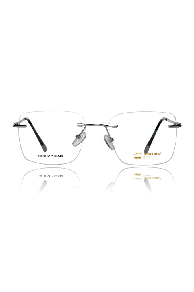 Jodykoes® Premium Rimless Frame for Women and Men: Stylish Rectangle Spectacle Eyeglasses with Anti-Glare Coating view 2