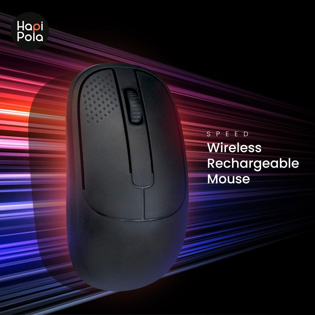 HAPIPOLA Speed Rechargeable Mouse,Wireless Bluetooth Rechargeable Mouse,Portable Lightweight 2.4G 1600 DPI Plug-and-Play Optical Mouse,Compatible with iPad/Laptop/PC/Mac/Windows view 2