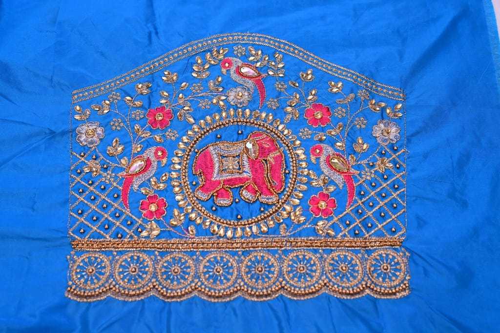 Blue Hand Embroidered Blouse view 2
