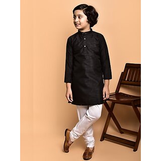 PrintCultr Boys Festive & Party Kurta and Pyjama Set (Black) view 2