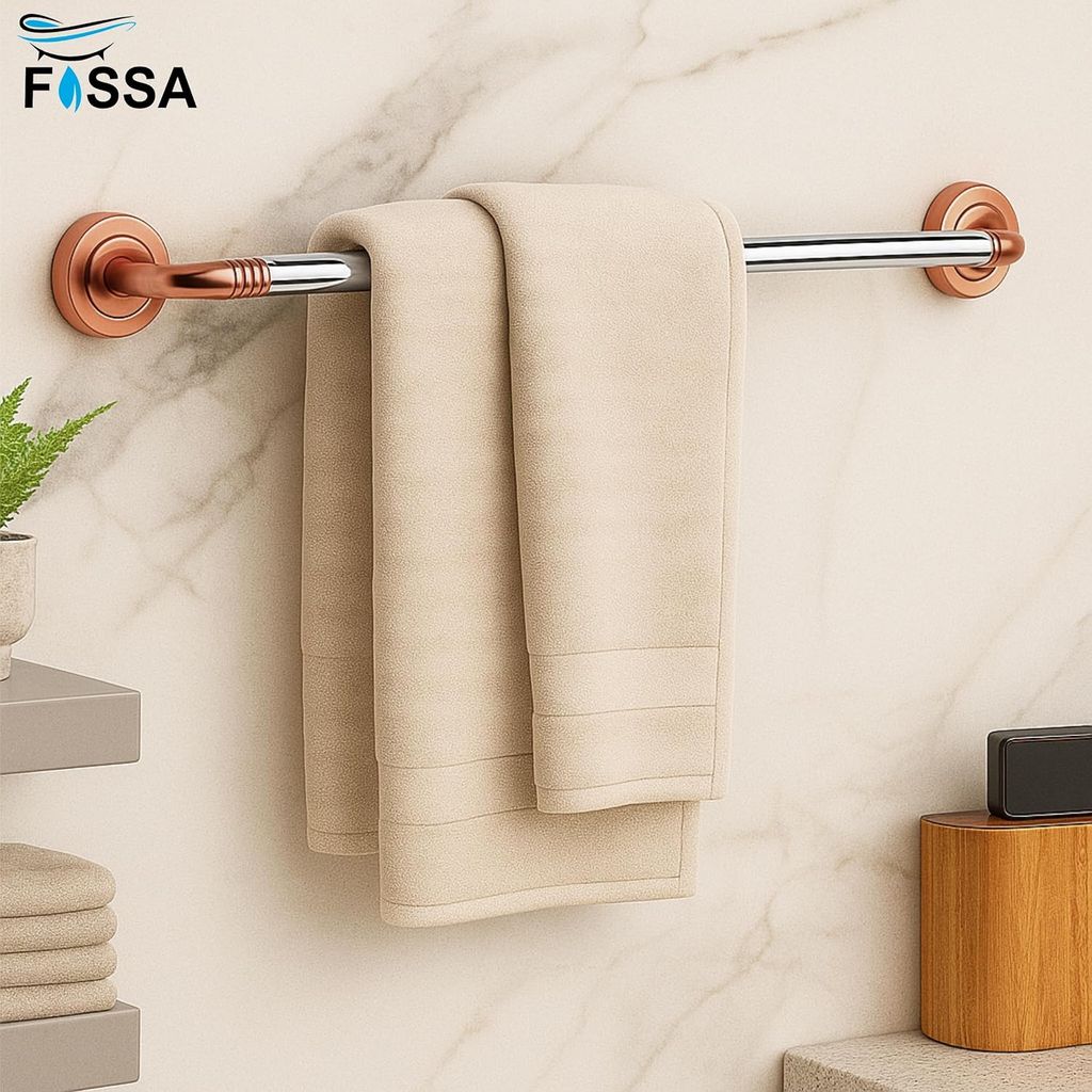 Stainless Steel Towel Rod Rose Gold & Silver view 2