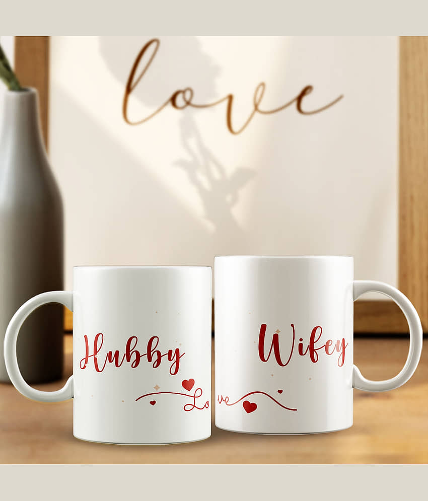 eCraftIndia White Ceramic Valentine Hamper view 2