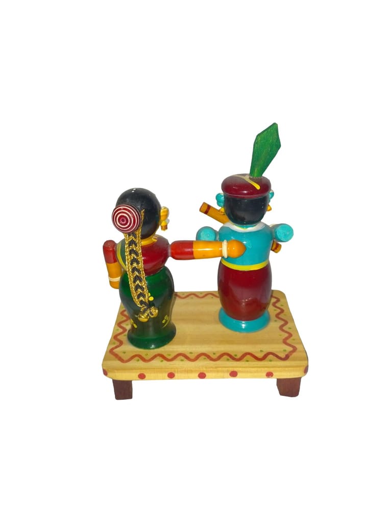Etikoppaka Wooden Radha Krishna Decorative Item view 2
