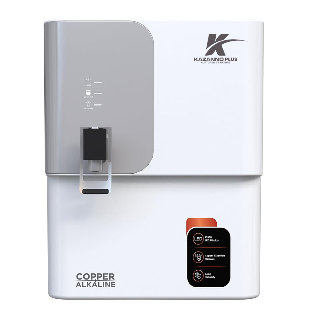 Kazanno Plus Alkaline Water Purifier | WHITE/SILVER 10 Litres
