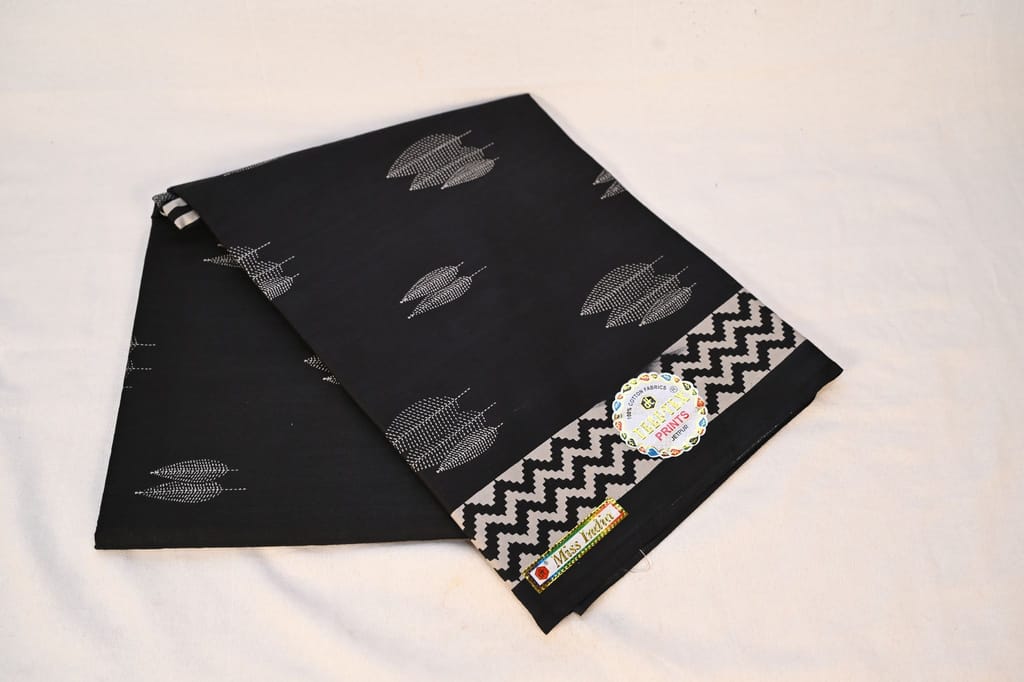 Black Cotton Printed dress material view 2