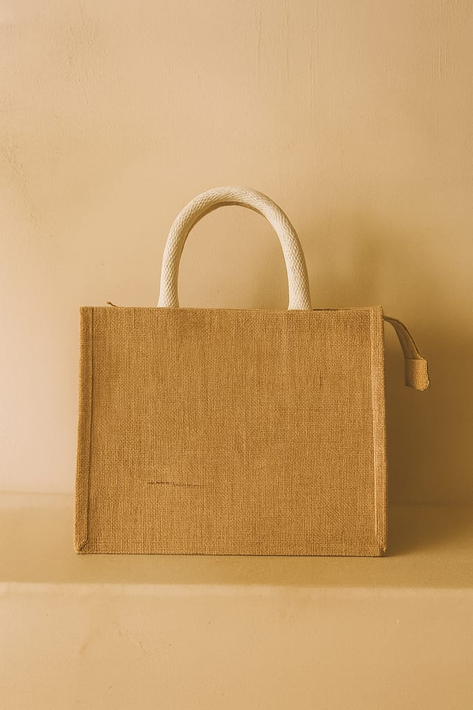 Eco-Friendly Jute Tote Bag with Rope Handles - Stylish & Reusable view 2