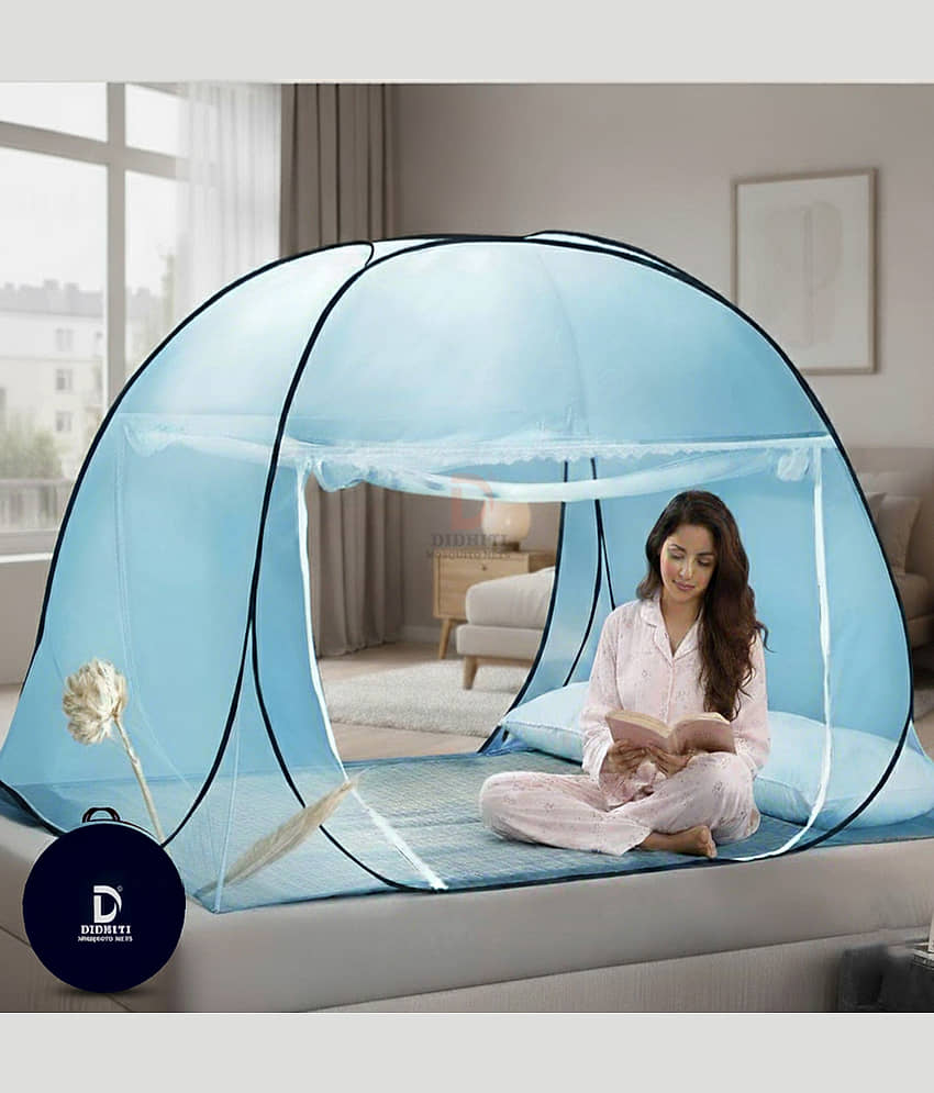 didhiti - Blue Polycotton Foldable Mosquito Net ( Pack of 1 )