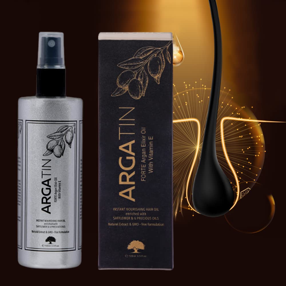 Argatin Forte Argan Elixir Oil With Vitamin E |For Hair Nourishment Of Hair|Reduces Hair Fall |For Dry Damaged And Frizzy Hair 100Ml view 2