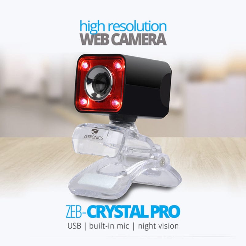 Zebronics Zeb-Crystal Pro Web Camera with USB Powered,3P Lens,Night Vision and Built-in Mic (RED) view 2