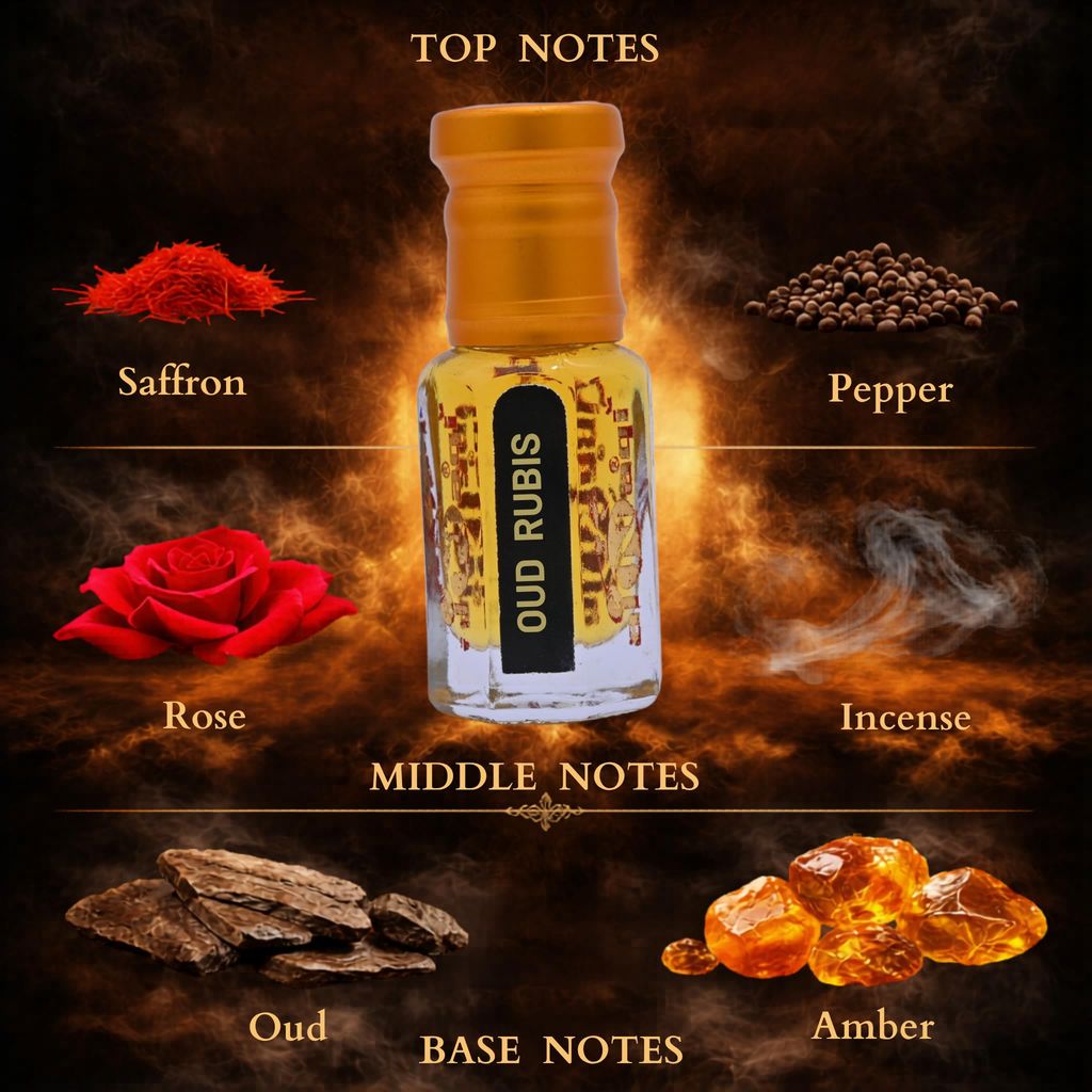alNaqi Oud-Rubis-Attar 12ml - Luxury Oriental Wood Perfume, No Alcohol Concentrated Sweet-Amber-Oil, High-Strength Traditional-Scent, Original Signature-Parfum view 2