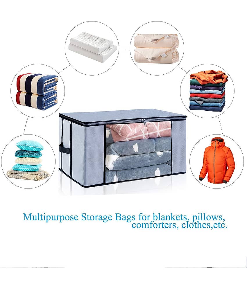 SH. NASIMA Set of 06 Underbed Storage Bag, Storage Organizer, Blanket Cover with Front Handle view 2