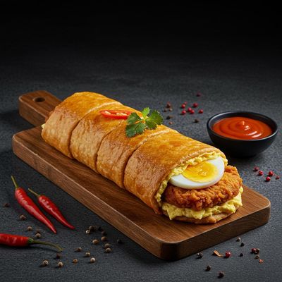 Double Egg With Double Chicken Roll