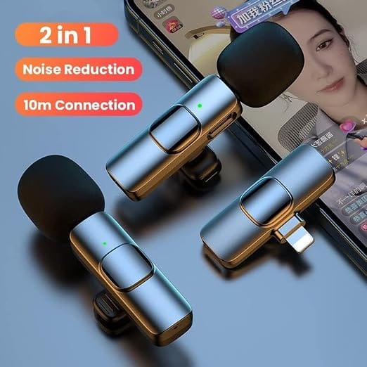 K9 Mic Professional Grade K9 Dual Wireless Mic for Android Smartphones Type C K9 Wireless Collar Microphone for YouTube Voice Recording Live Videos Vlog ASMR Podcast & Interview view 2