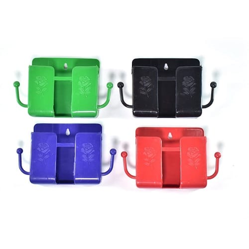 WALL MOUNTED STORAGE BOX / REMOTE STORAGE ORGANIZER CASE WITH 2 SIDE HANGING HOOKS(4 Pcs) view 2