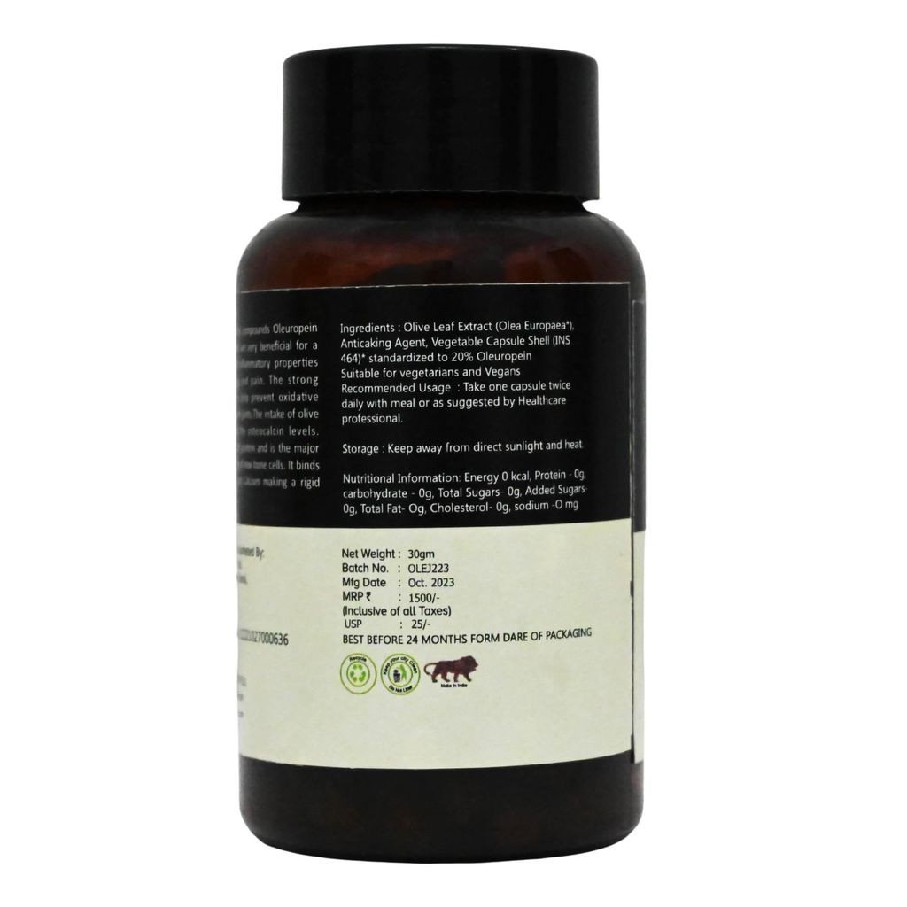 Olitia Carebon Olive Leaf Capsule Perfect for Bone Health & Joint Pain Supplement for Women and Men (60 Capsules) view 2
